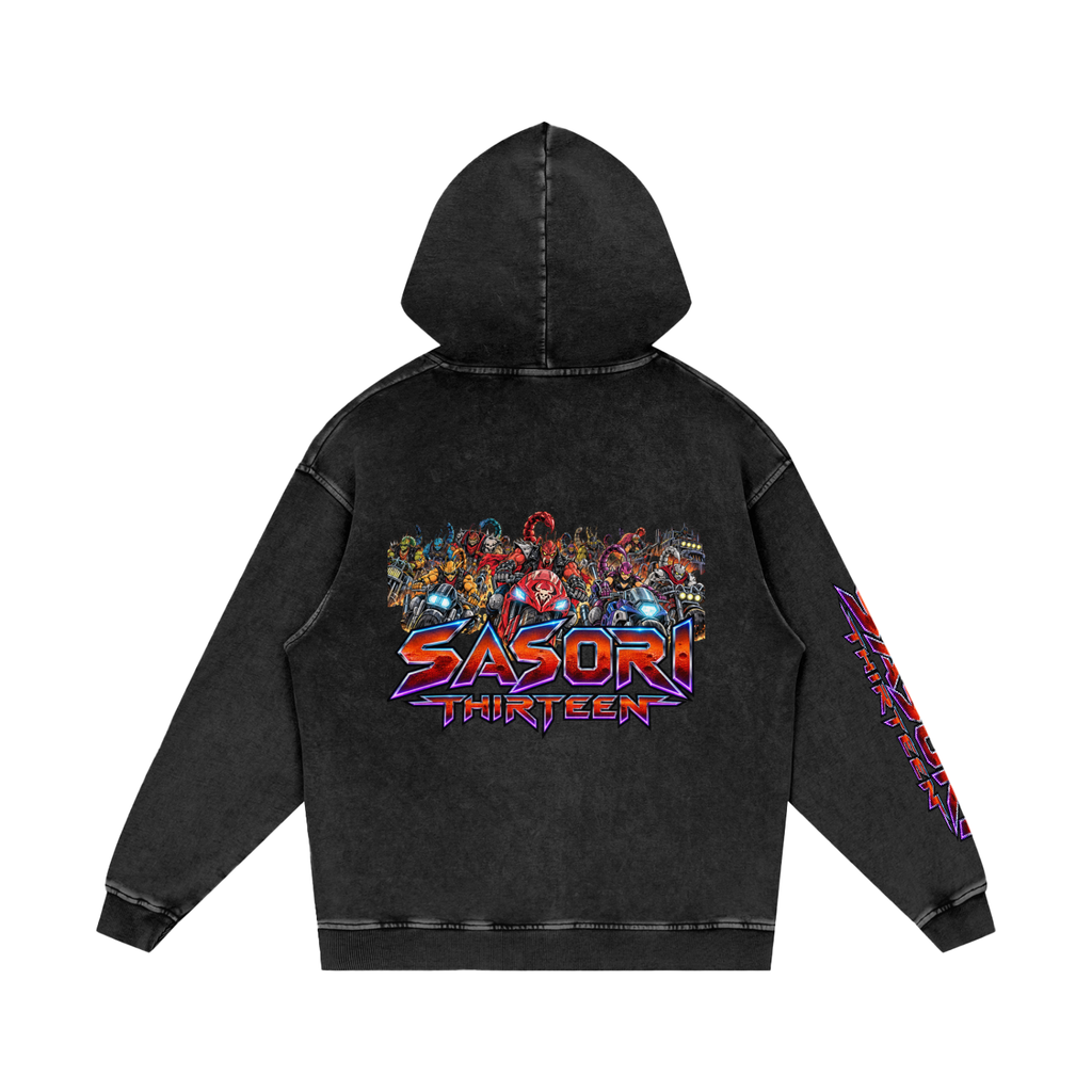 Snow Washed Scorpion from mars Loose Cotton Hoodie