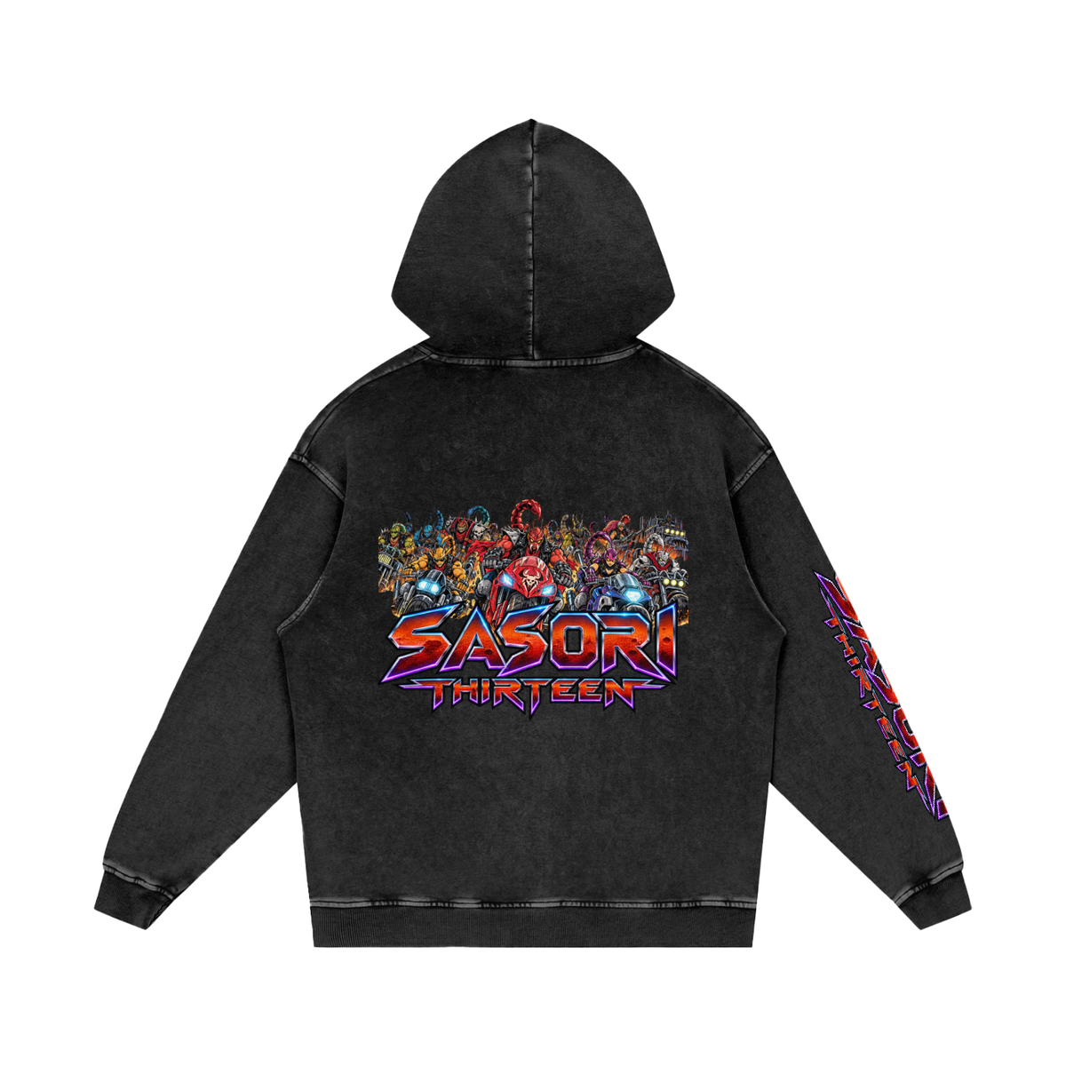 Snow Washed Scorpion from mars Loose Cotton Hoodie